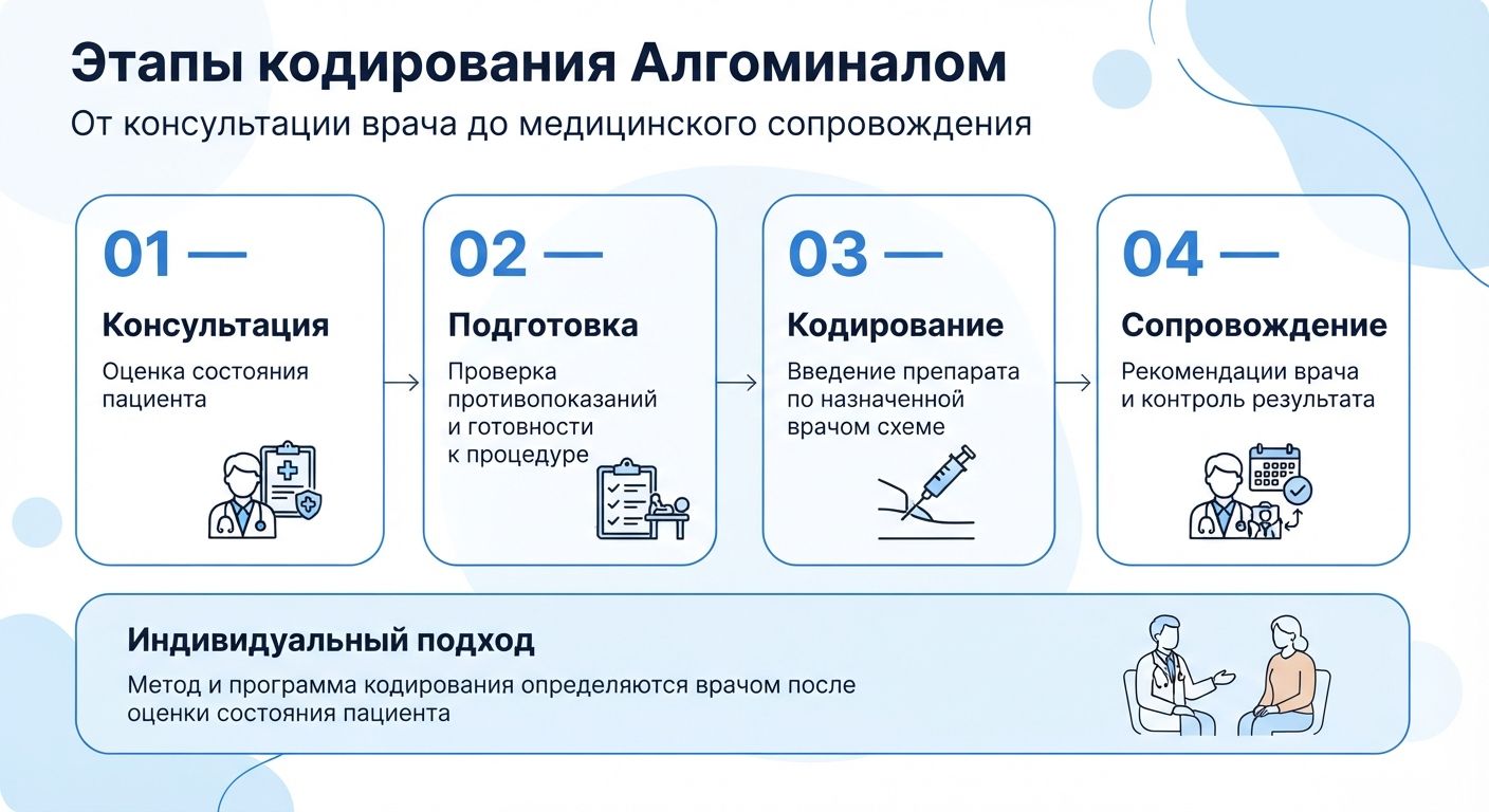 Кодирование препаратом «Алгоминал» в Светлогорске инфографика